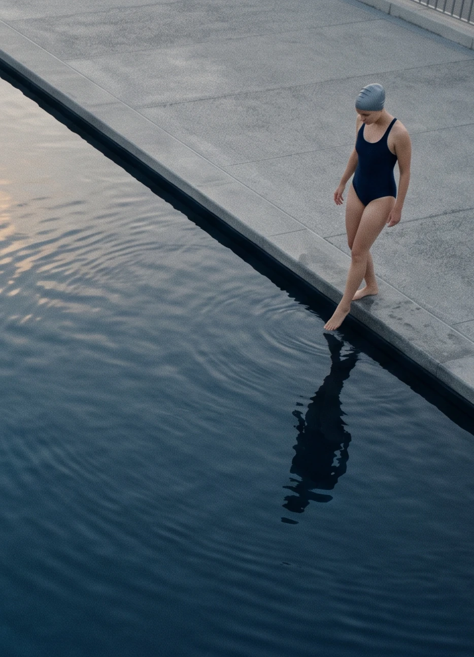 Swimmer preparing to dive